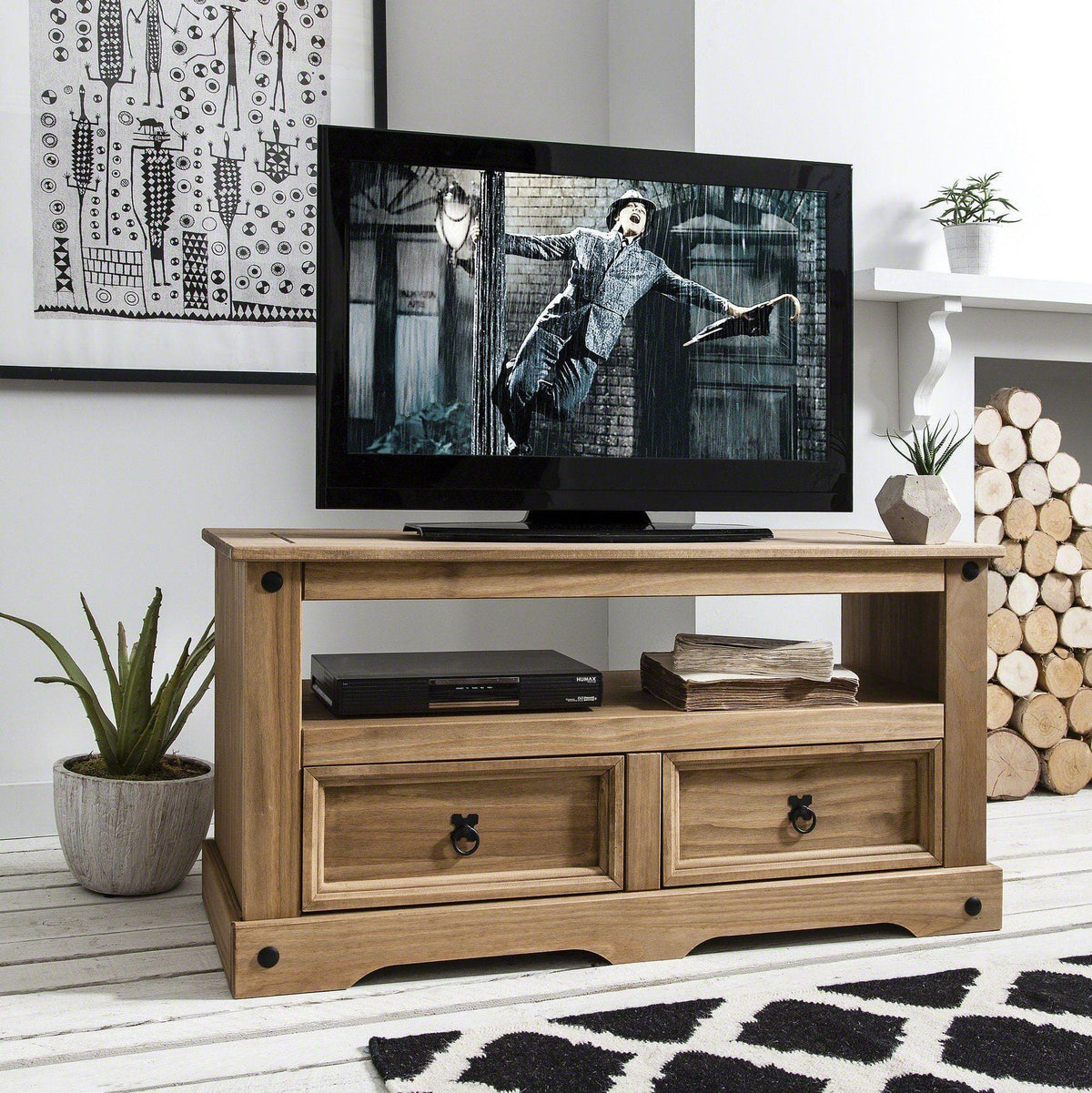 Solid Wood TV Unit - Pine - Laura James