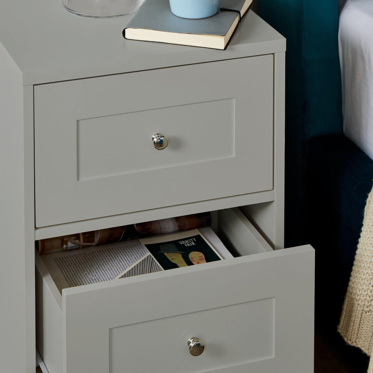 Outlet – Stevie Bedside Table - Grey - Laura James