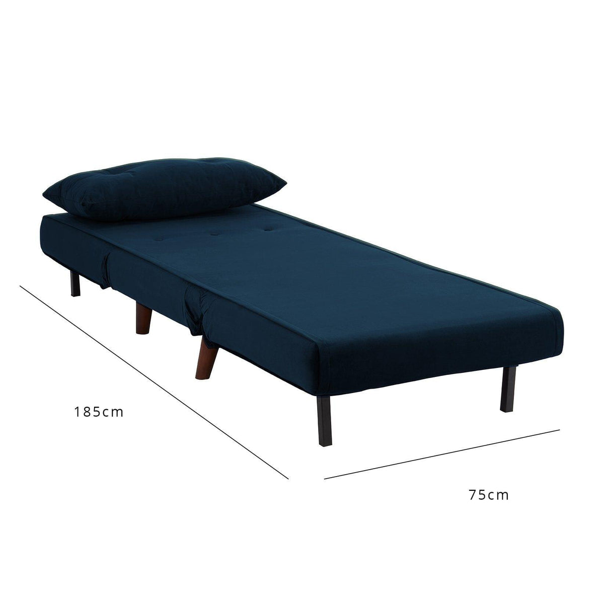 Outlet - Una single sofa bed - blue - velvet - Laura James