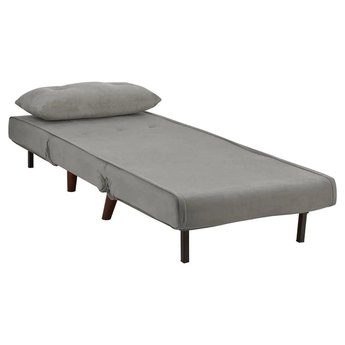 Una single sofa bed - grey - velvet - Laura James