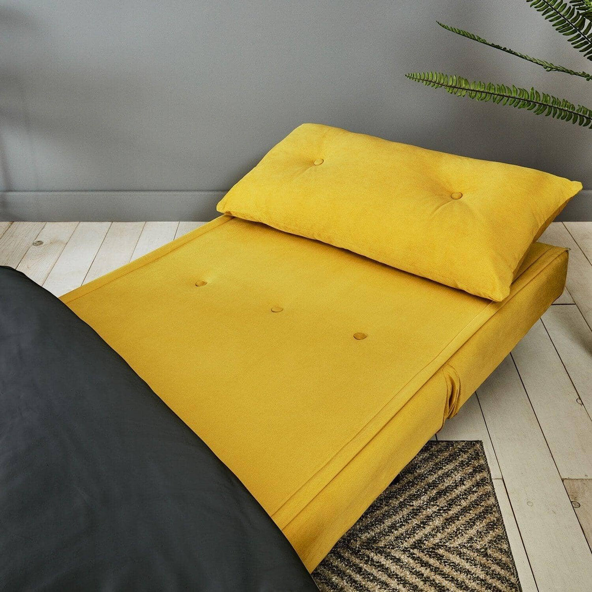 Una single sofa bed - yellow - velvet - Laura James