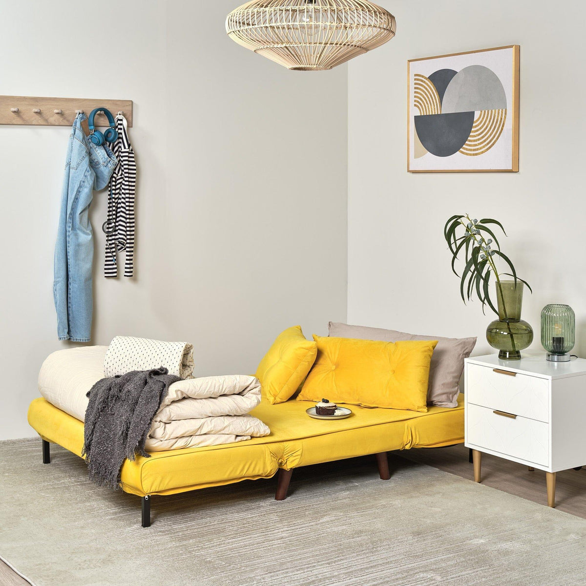 Una double sofa bed - yellow - Laura James