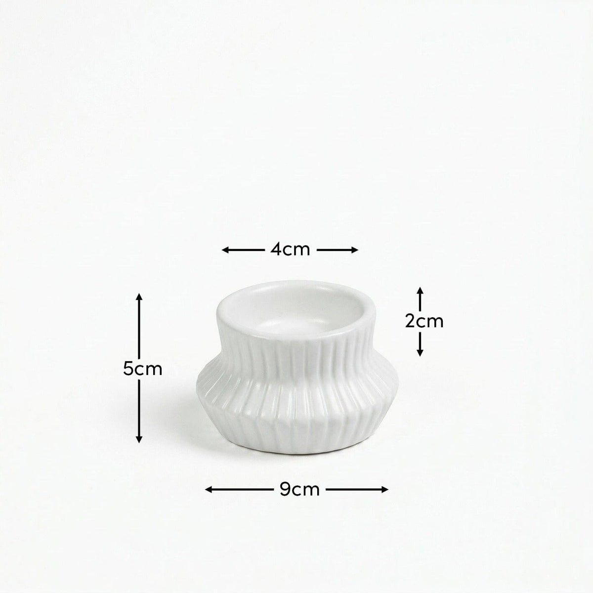 White Ceramic Tealight Holders - Set of 2 - Laura James