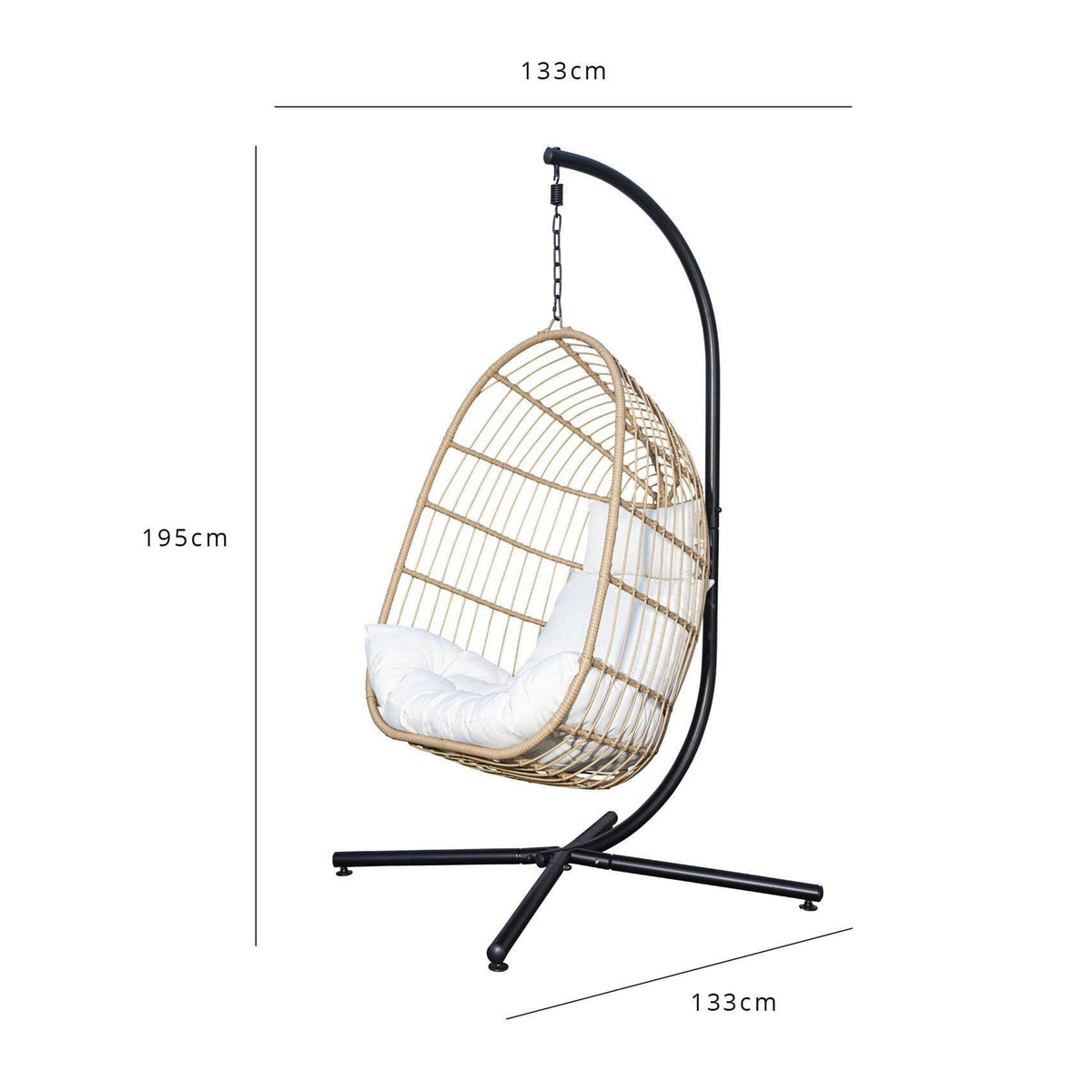 Wick hanging egg chair - natural rattan - Laura James