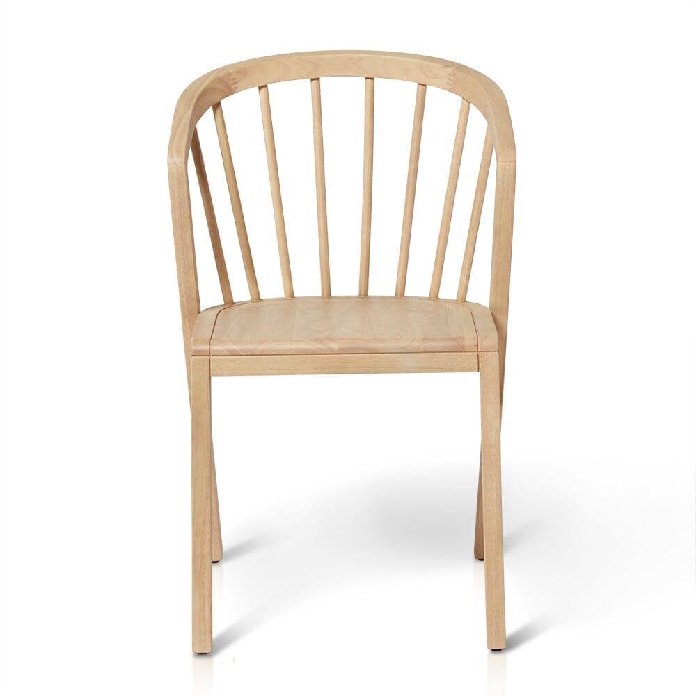 Wooden Spindle Dining Chairs Set of 2 - Pale Oak - Laura James