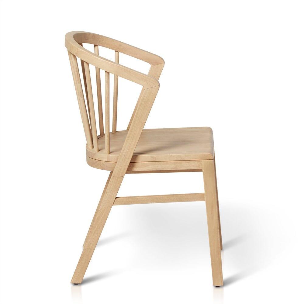 Wooden Spindle Dining Chairs Set of 2 - Pale Oak - Laura James