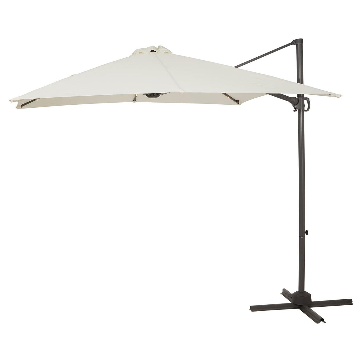 Cream LED Parasol - 2.4m Square with Raincover - aura James