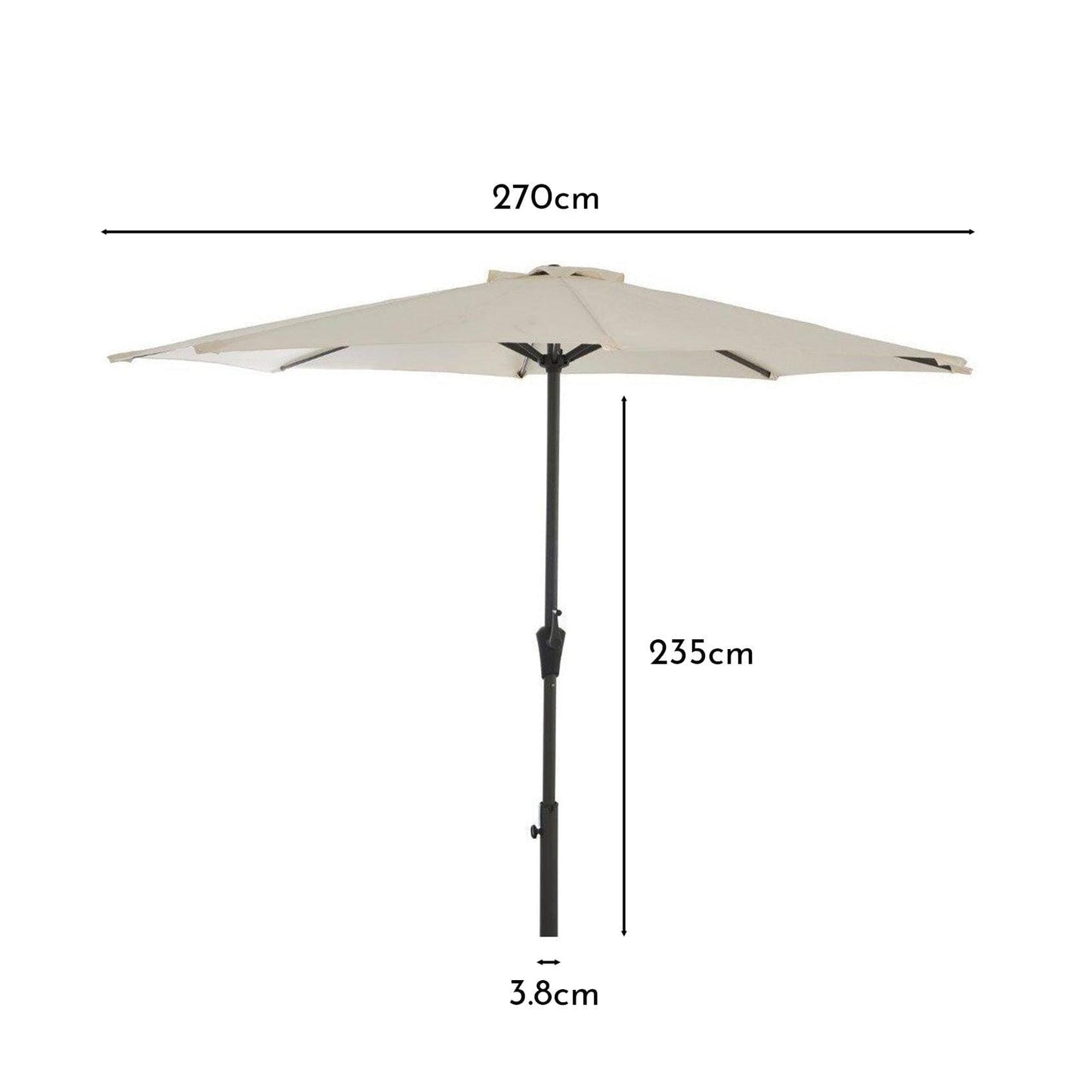 Premium LED 2.7m Round Parasol - Laura James