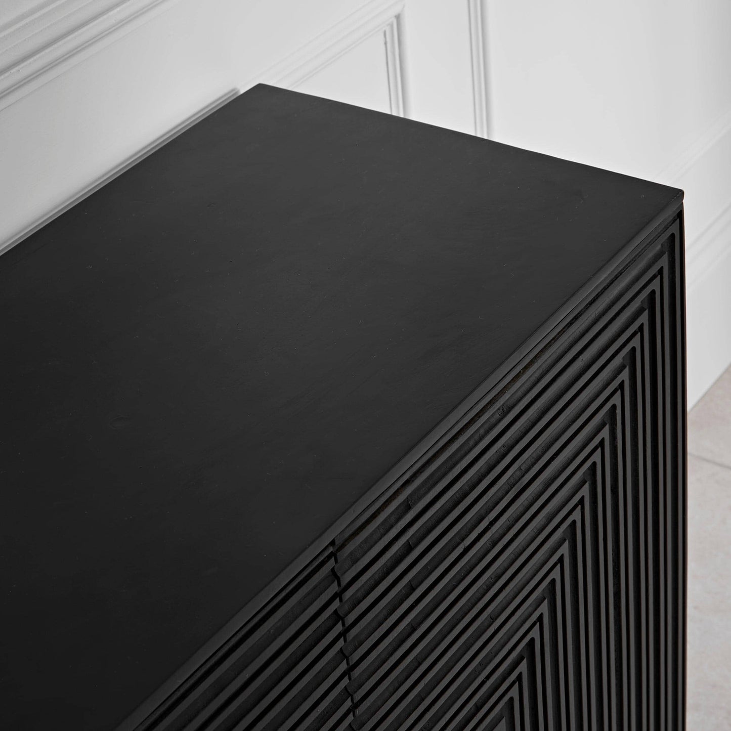 Rayna 2 Door 3 Drawer Large Sideboard - Jet Black