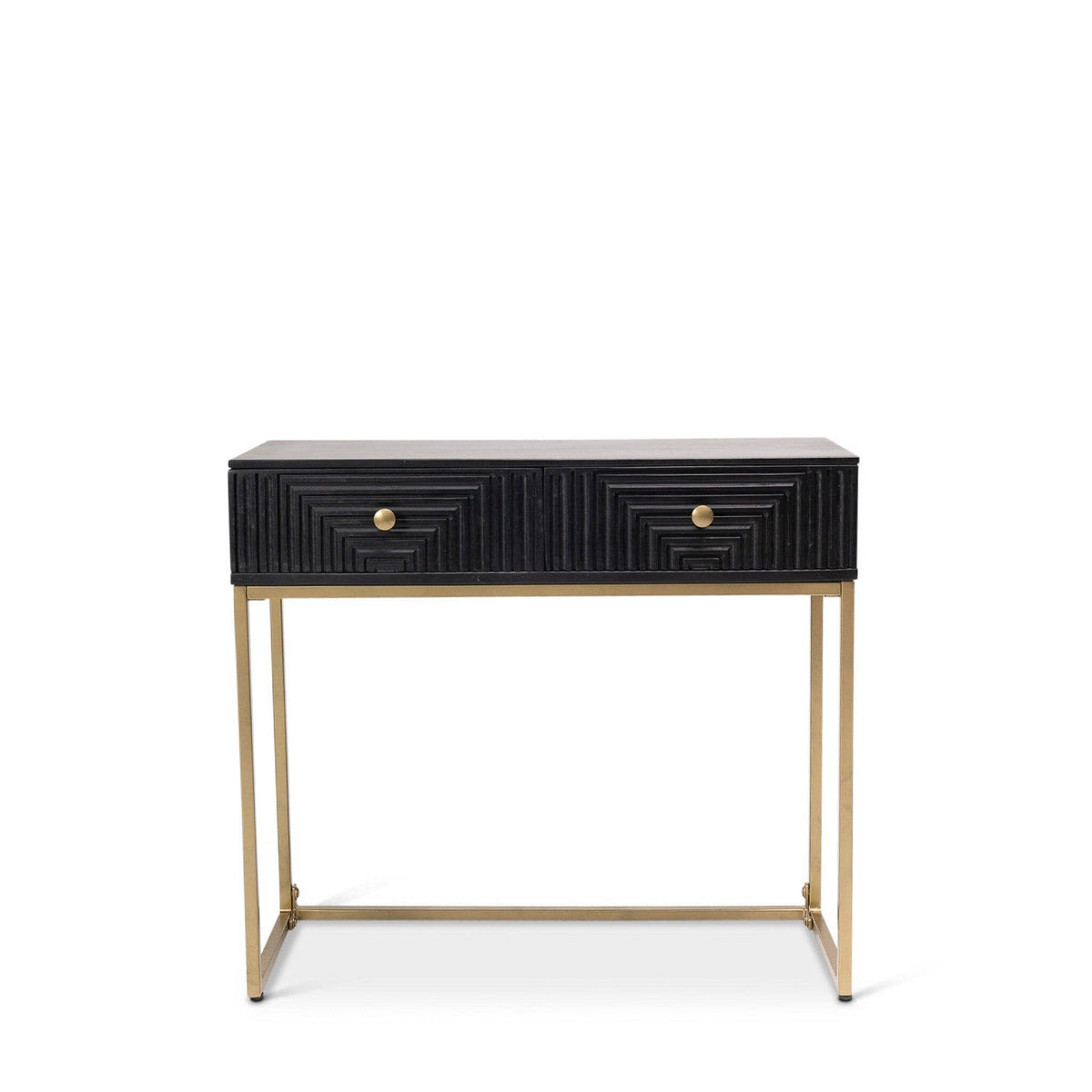 Rayna 2 Drawer Console Table - Jet Black - Laura James