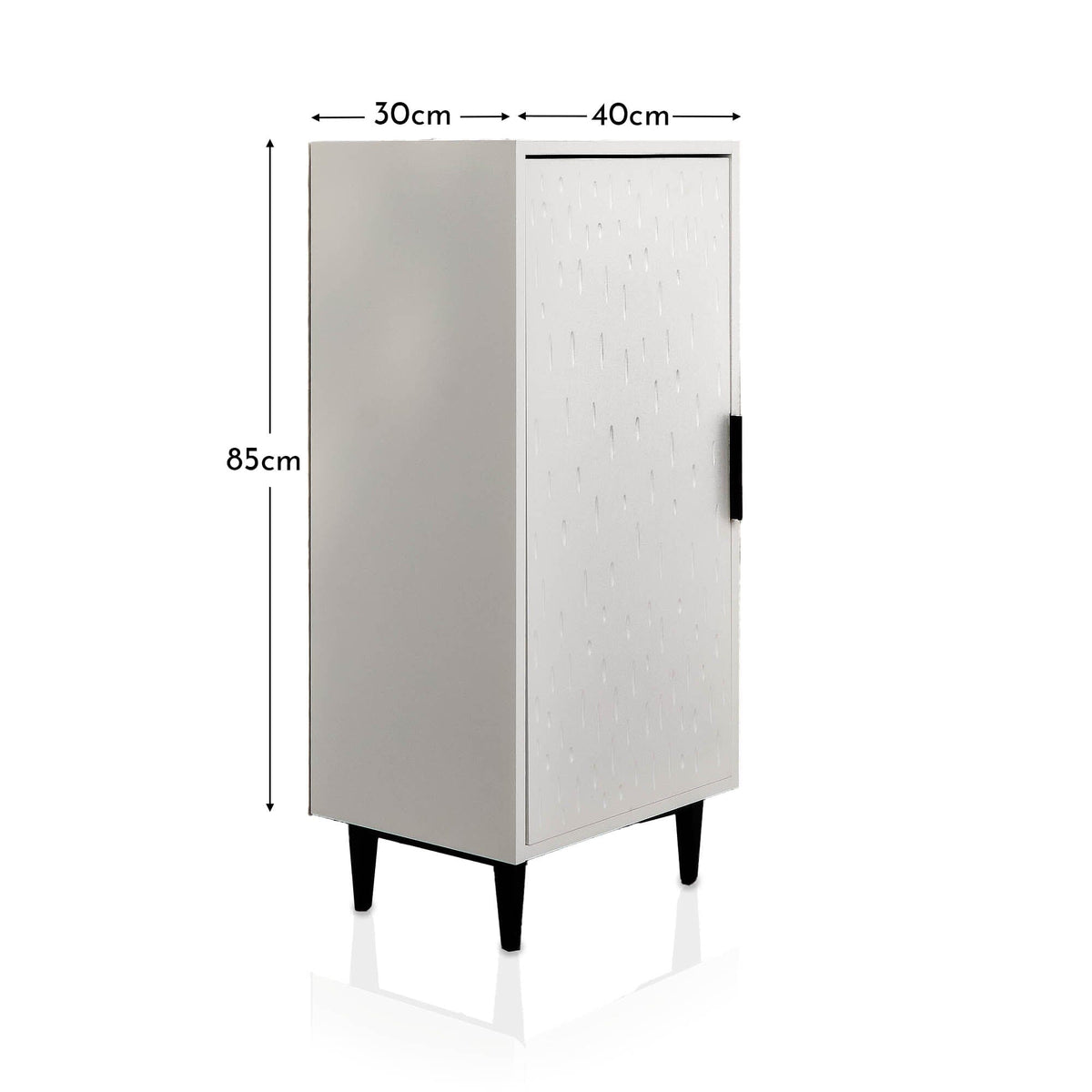 Reva 1 Door Storage Cabinet - Snow White - 40cm