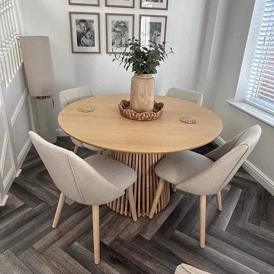 Freya Sand Dining Chairs - Set of 2 - Whitewash Oak Legs