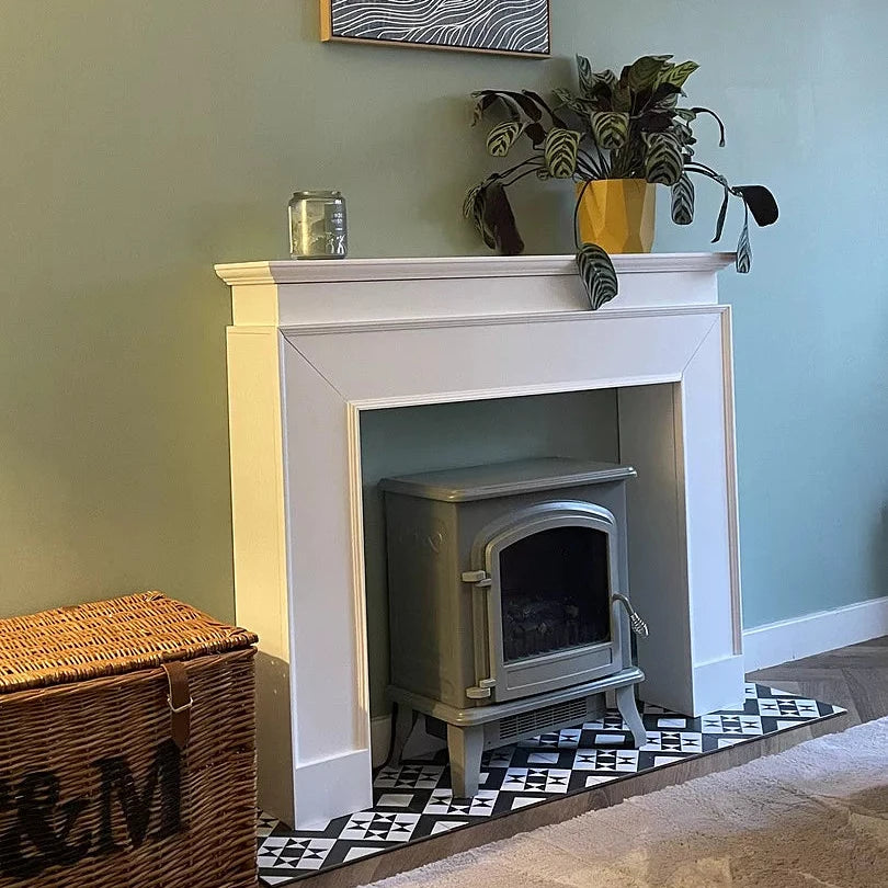 Ember 110cm Fireplace Surround - Snow White
