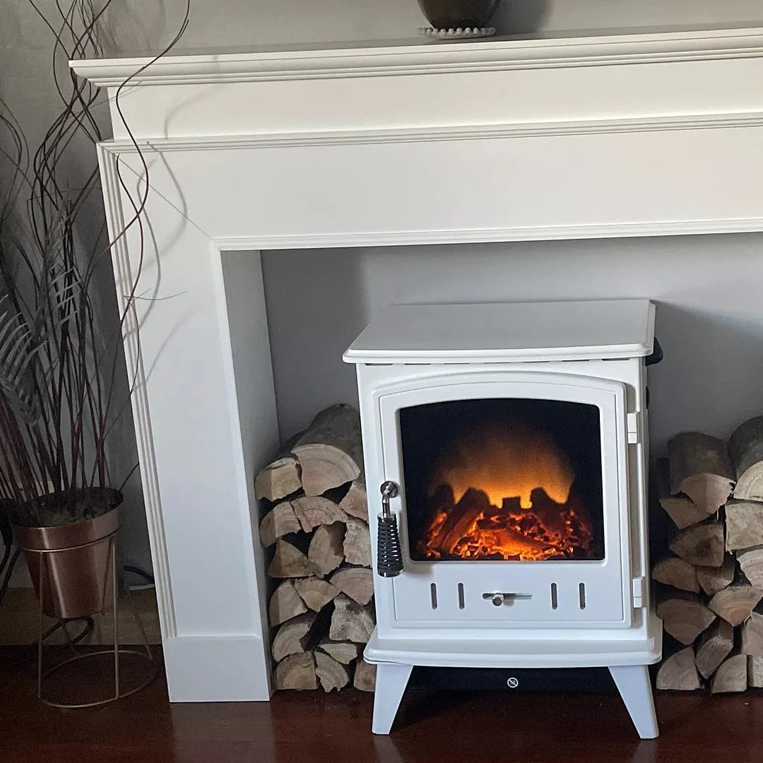 Ember 110cm Fireplace Surround - Snow White
