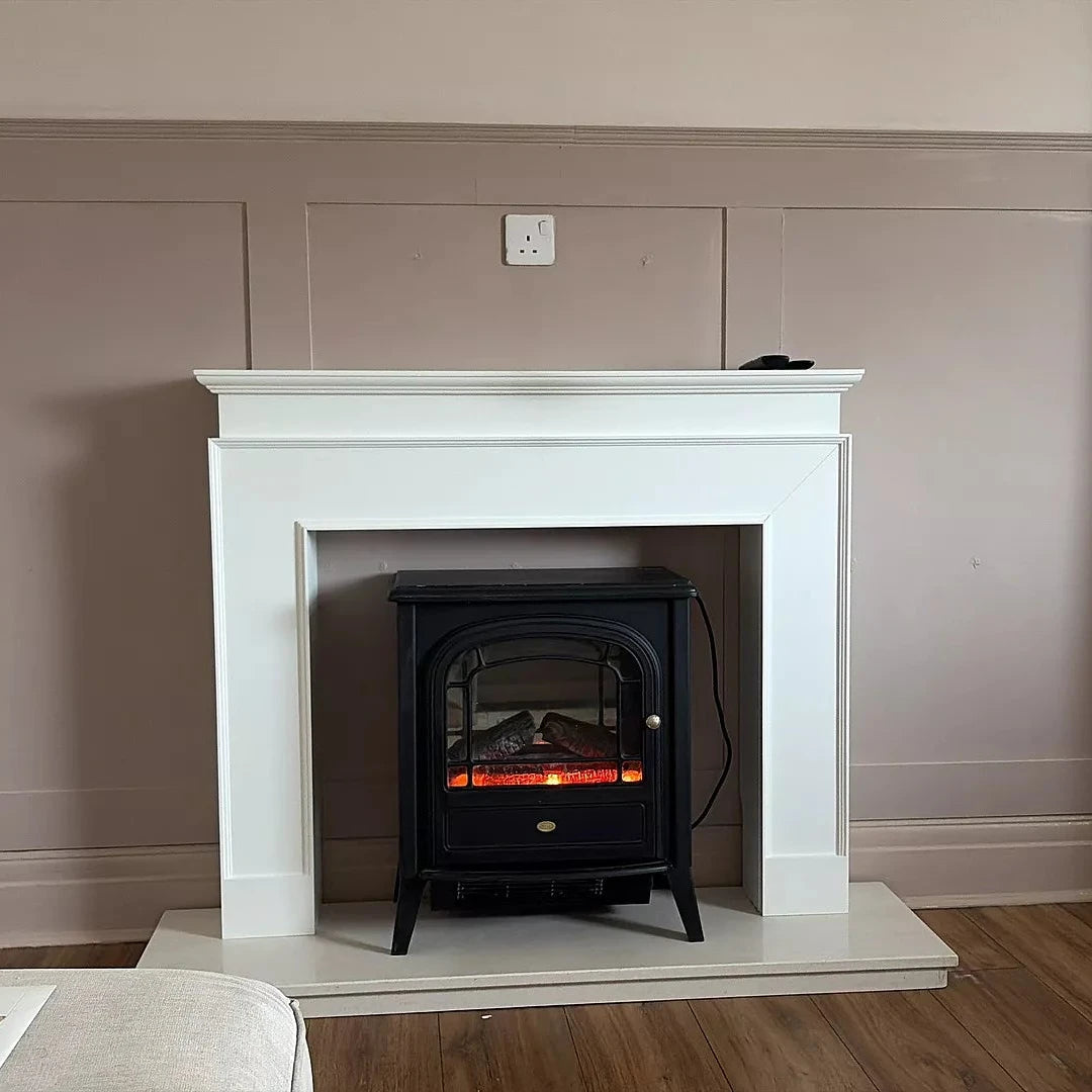 Ember 110cm Fireplace Surround - Snow White