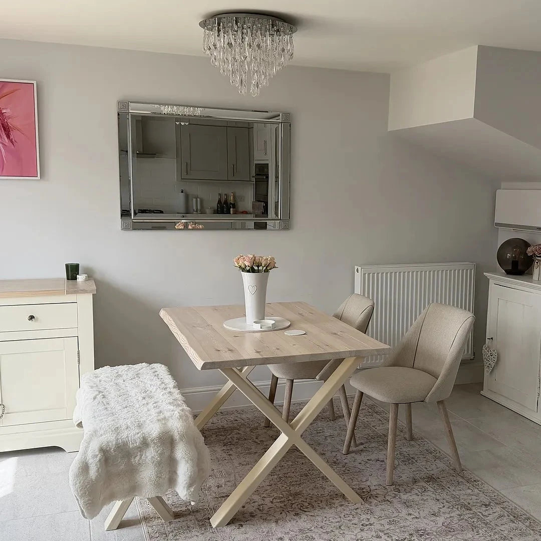 Freya Sand Dining Chairs - Set of 2 - Whitewash Oak Legs