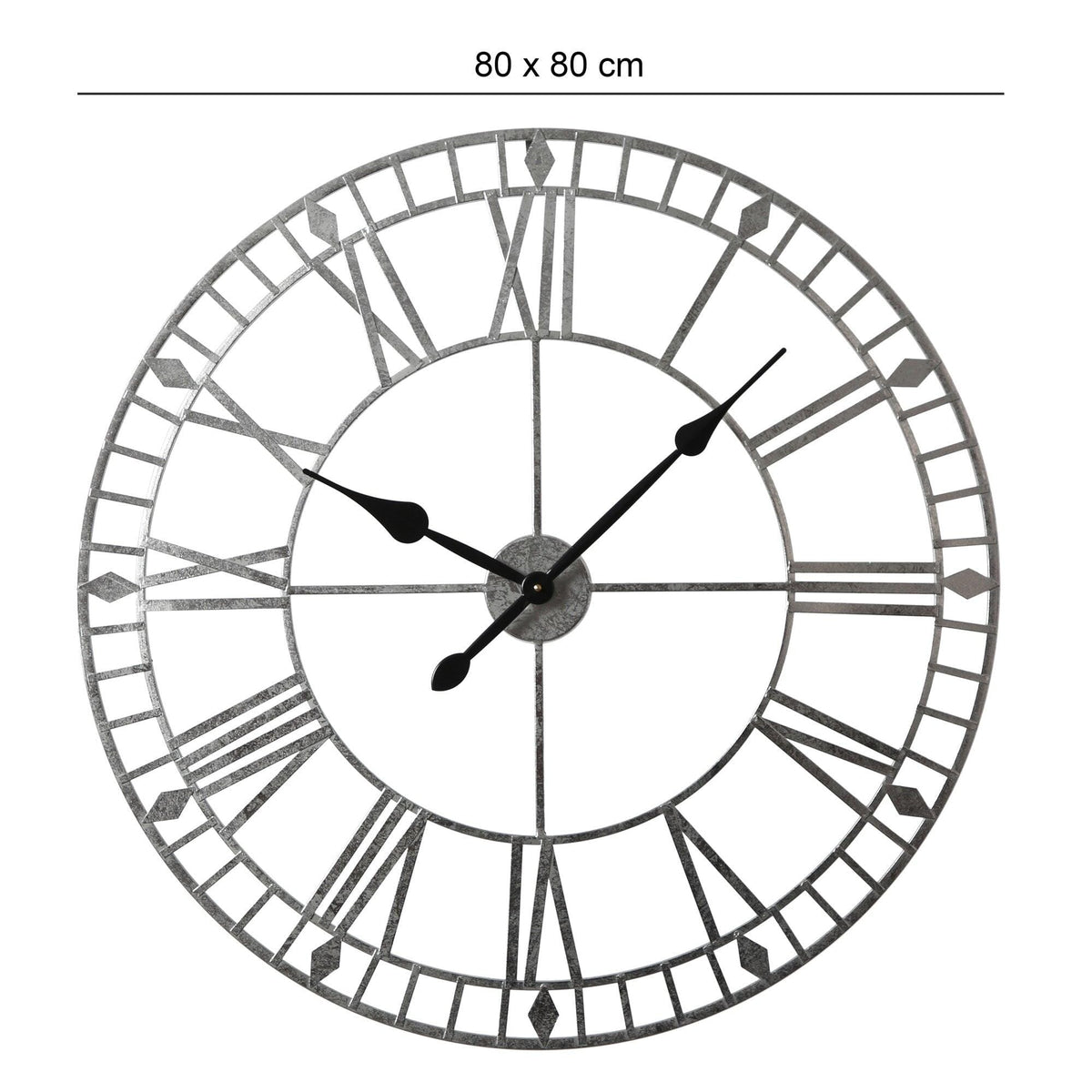 Riseley Skeleton Wall Clock - Silver