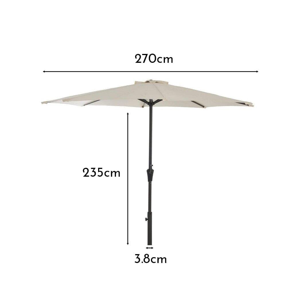 Round 2.7m Parasol Cream