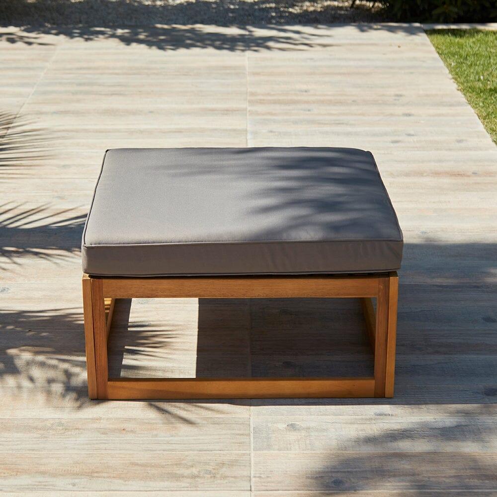 Rowan 3 Seater Wooden Garden Sofa Set with Footstool - Laura James