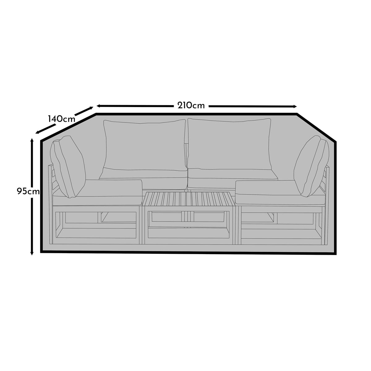 Small Conversation Set Garden Furniture Cover - Eaden - Halston - Cote - Aria - Harrelson Indra & Rowan Sets