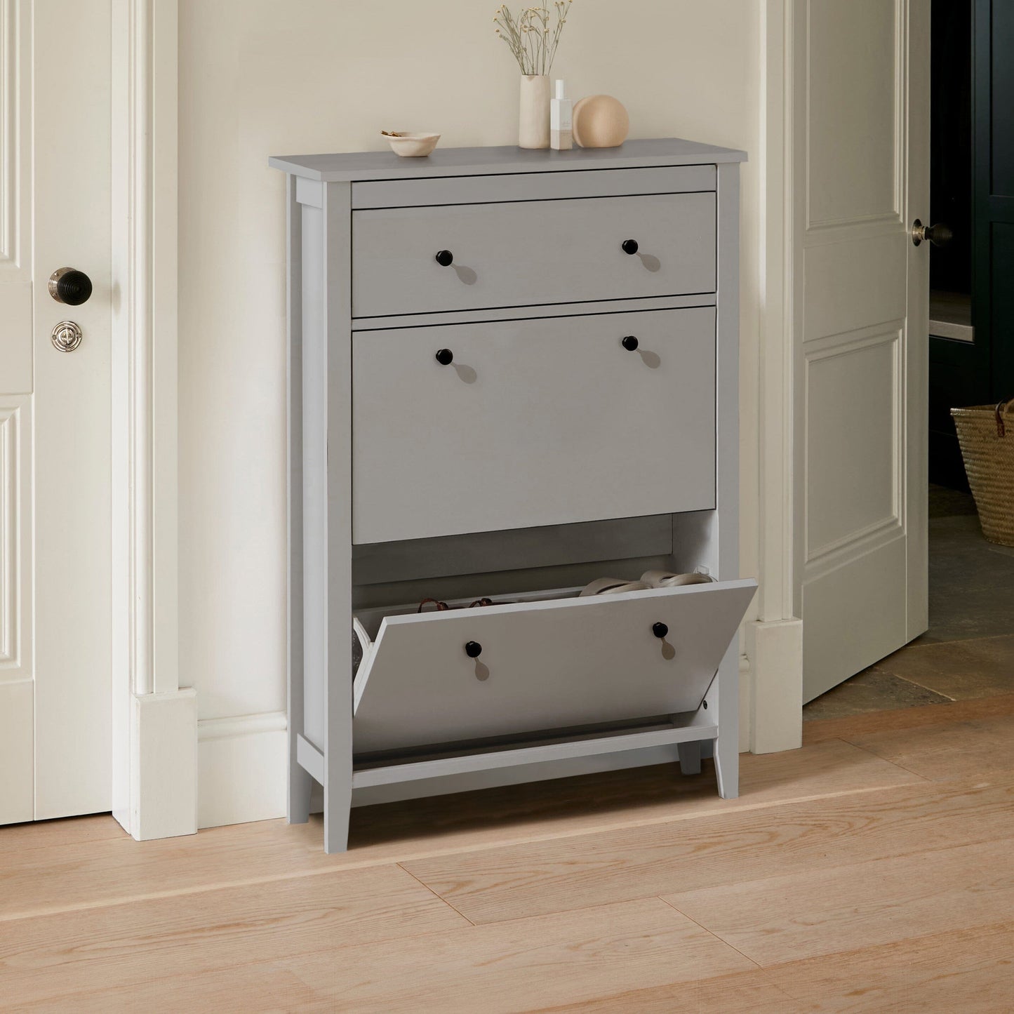 Shoe Cabinet Wooden Storage Cupboard -Laura James