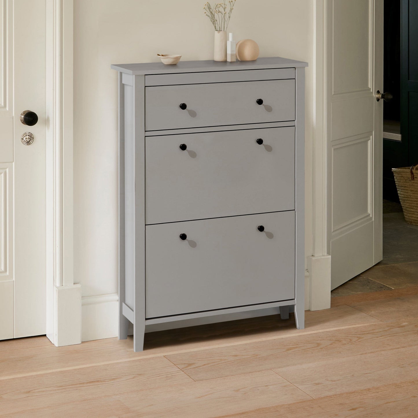 Shoe Cabinet Wooden Storage Cupboard -Laura James