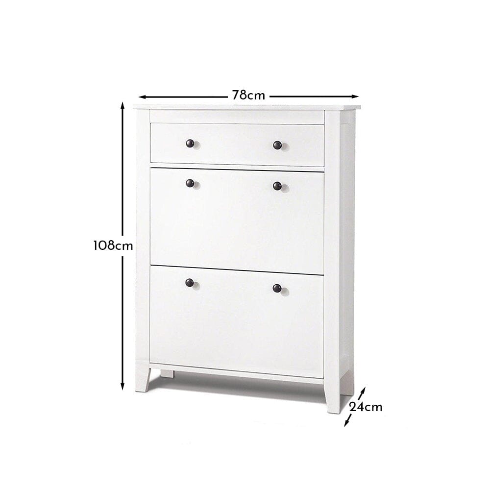 Shoe Cabinet Wooden Storage Cupboard -Laura James