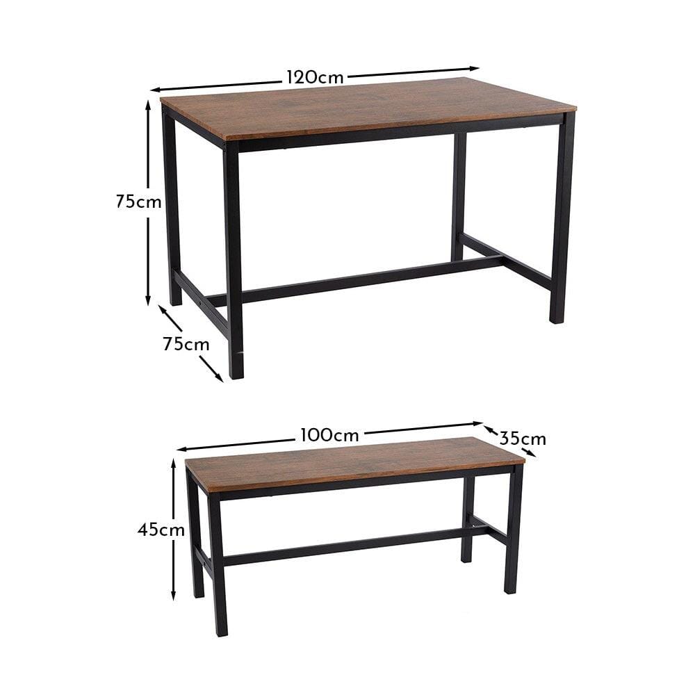 Sheffield dining table set – 4 seater – 2 dining benches - Laura James