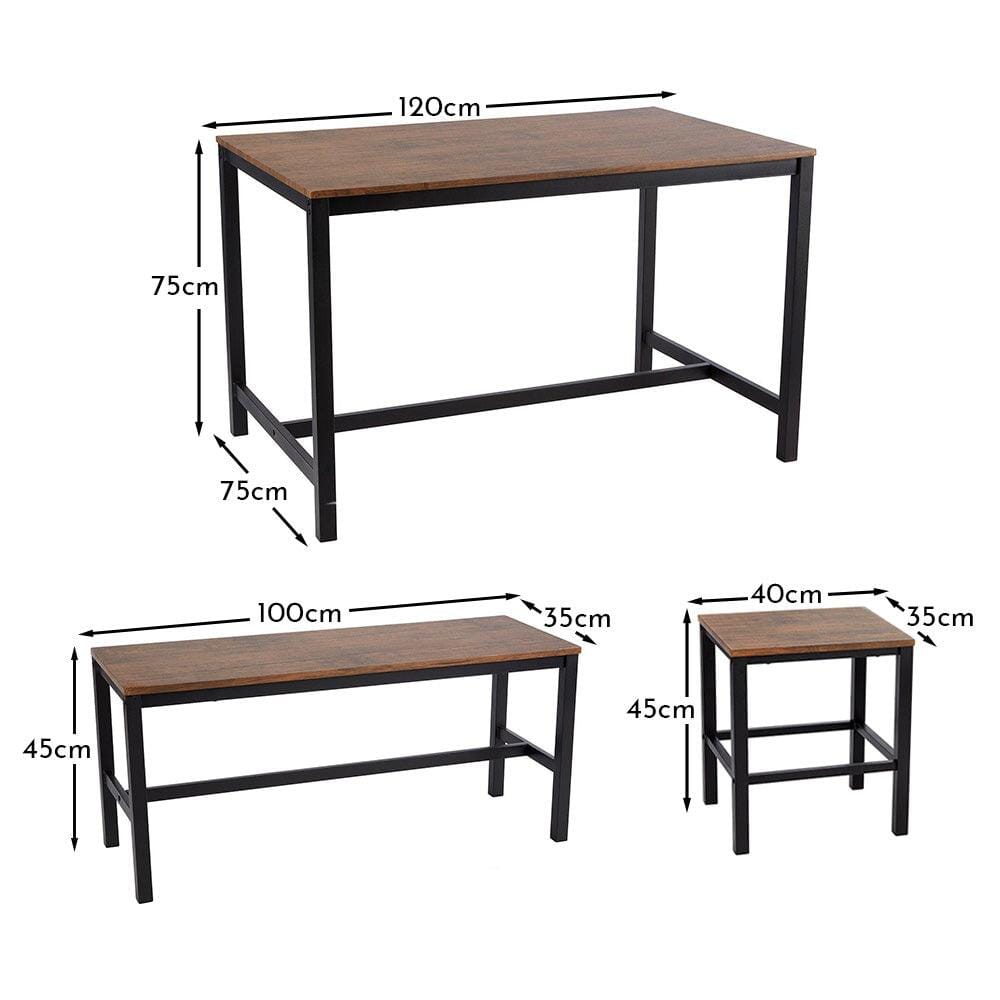 Sheffield dining table set – 6 seater – 1 bench – 4 stools - Laura James