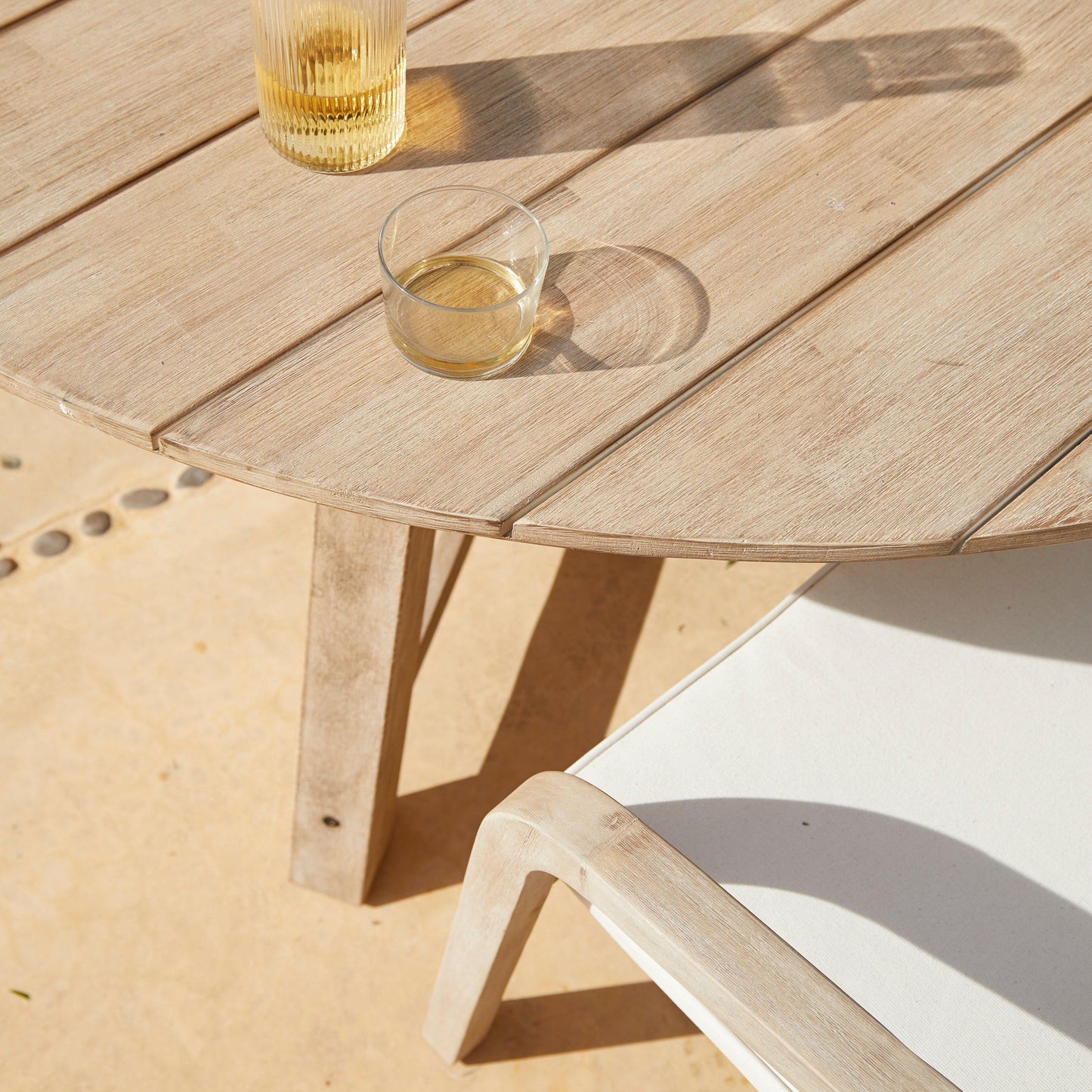 Shiro Wooden Round Garden Dining Table - 160cm - Laura James