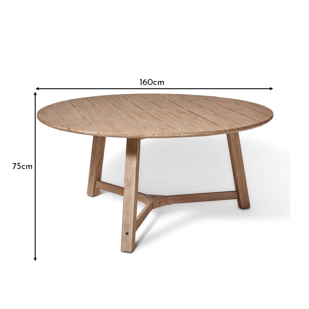 Shiro Wooden Round Garden Dining Table - 160cm - Laura James