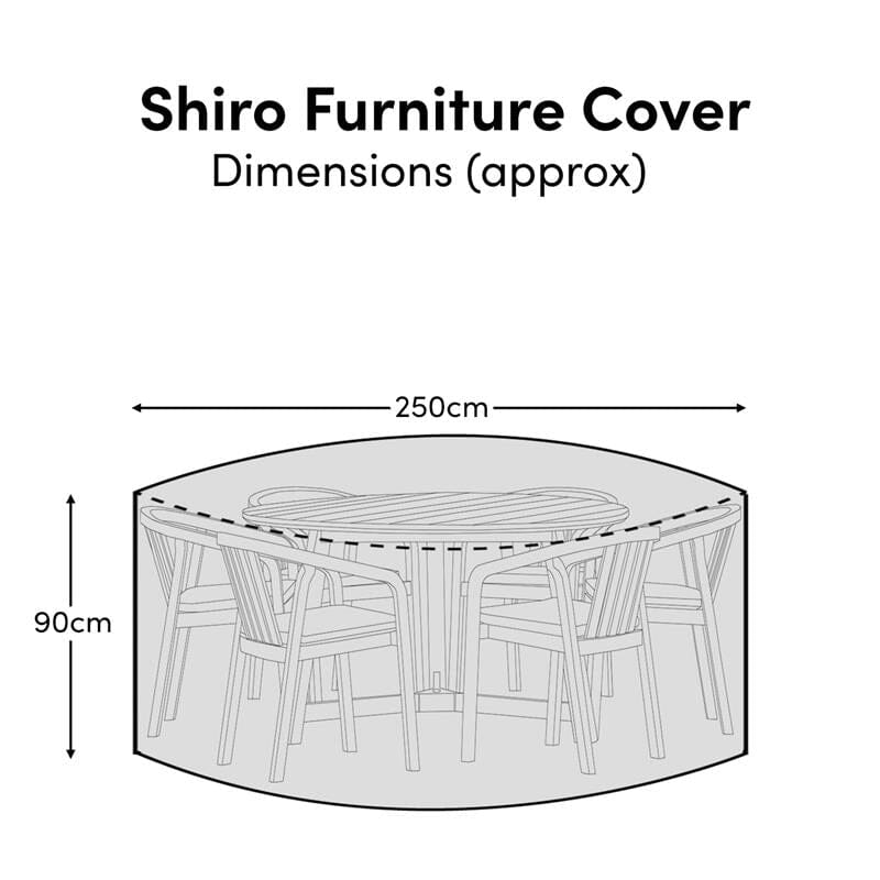 Outlet - Round Rain Cover 250x250x90cm - Ashby 6 Seater with Ashby or Cove Chairs - Kemble 8 Seater - Shiro 6 Seater with Shiro, Nala or Hali Chairs