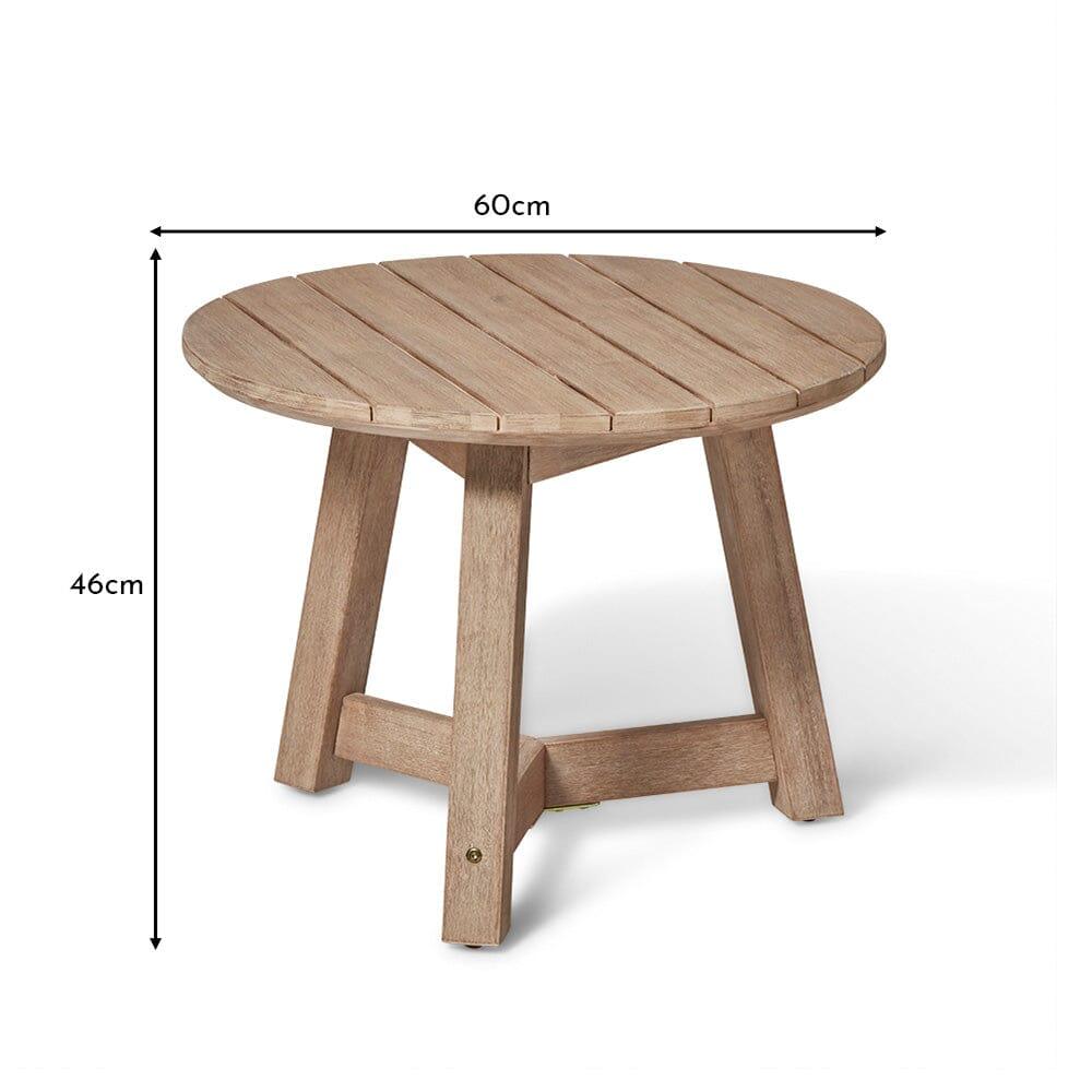 Shiro Wooden Round Garden Side Table - Laura James