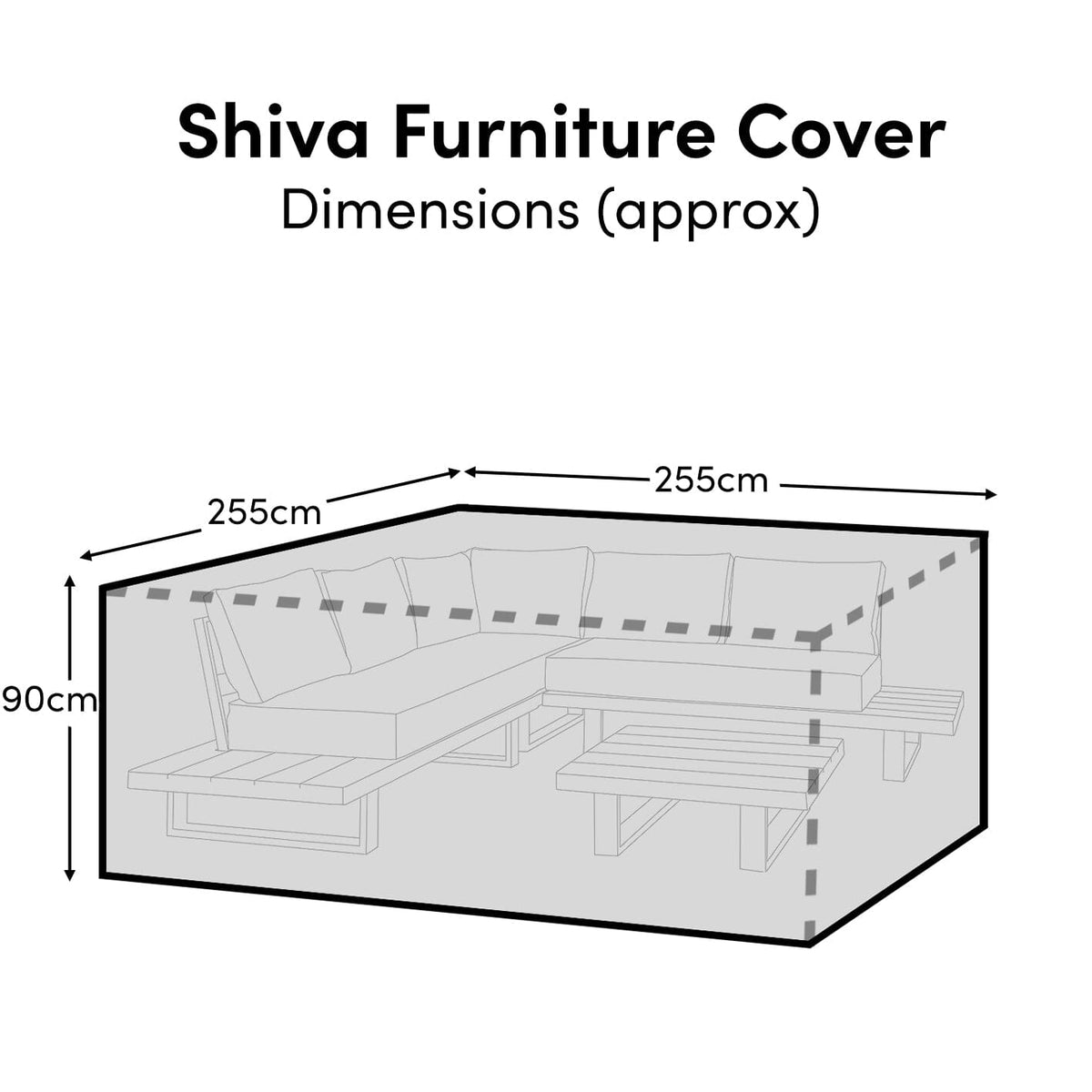 Shiva Corner Set Raincover - 255x255x90cm - Laura James
