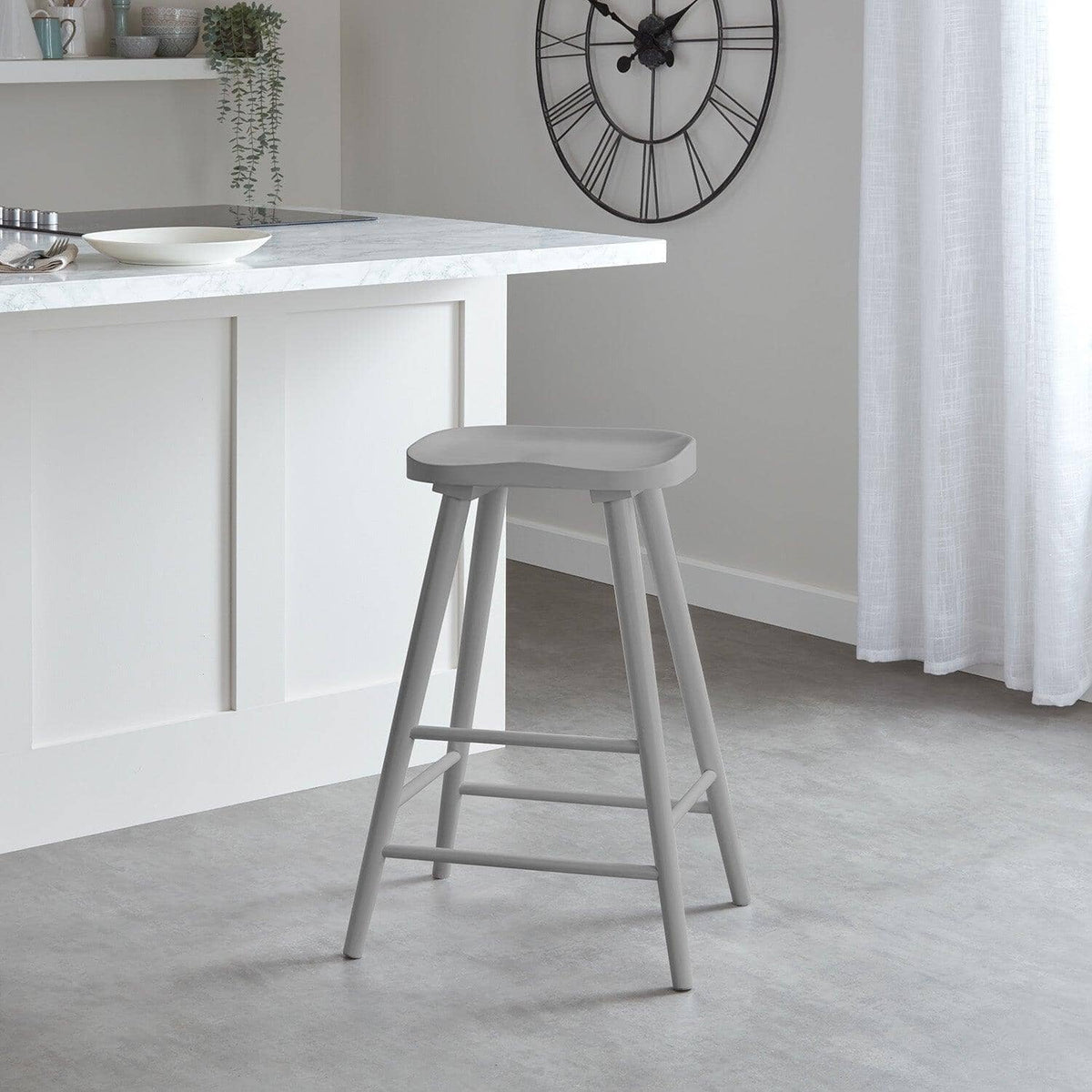 Silvester bar stool - grey finish - Laura James