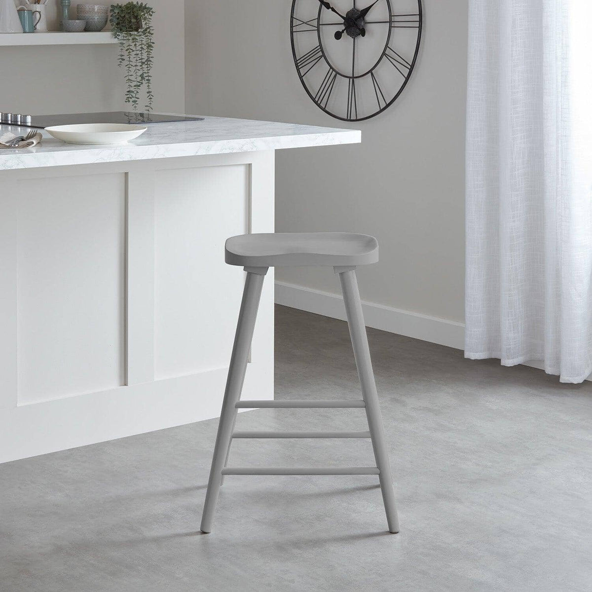 Silvester bar stool - grey finish - Laura James