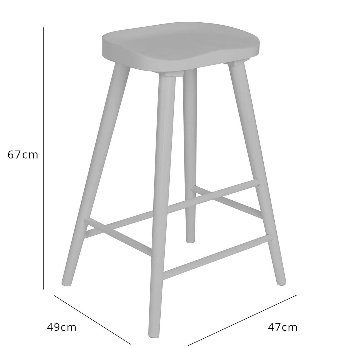 Silvester bar stool - grey finish - Laura James