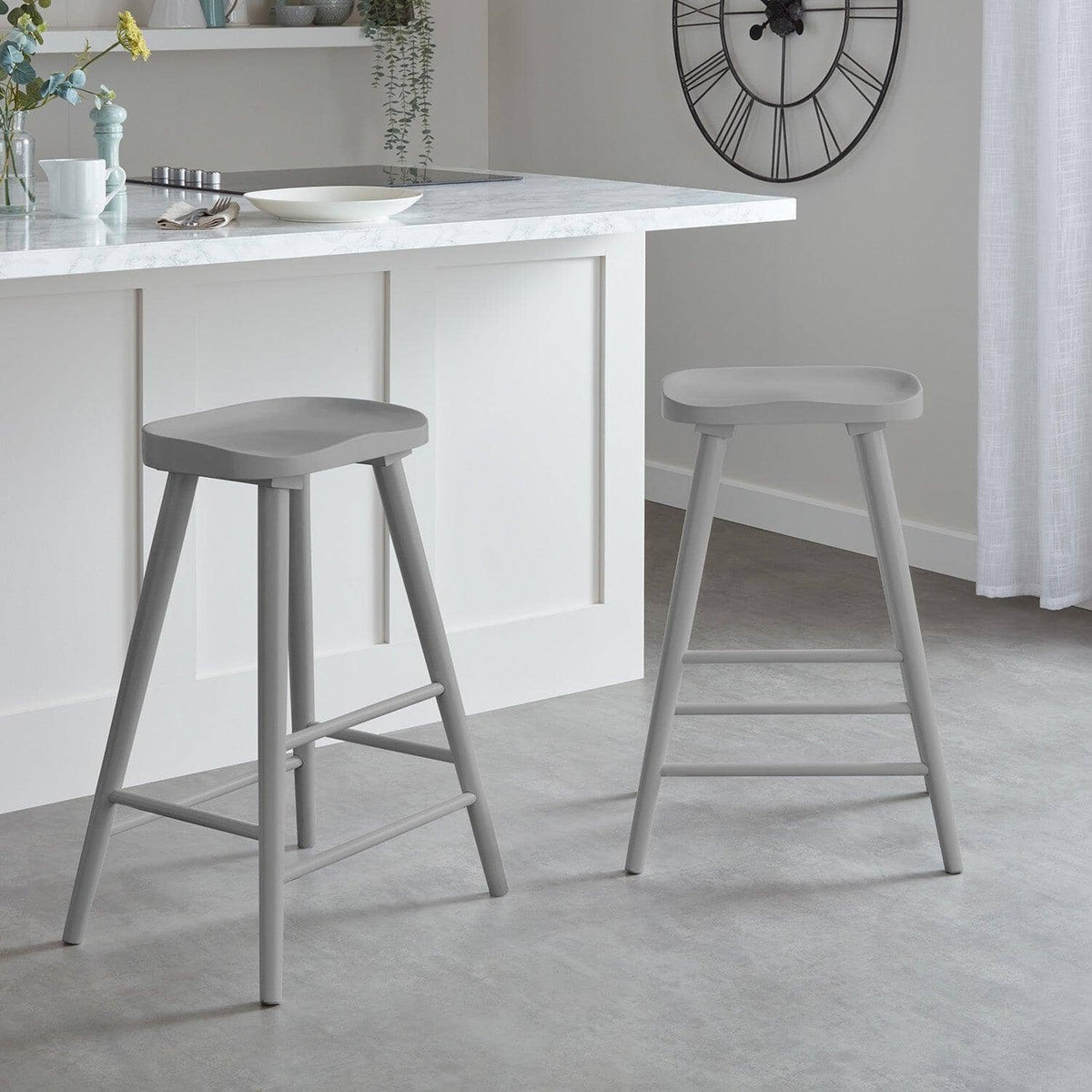 Silvester bar stool - grey finish - Laura James