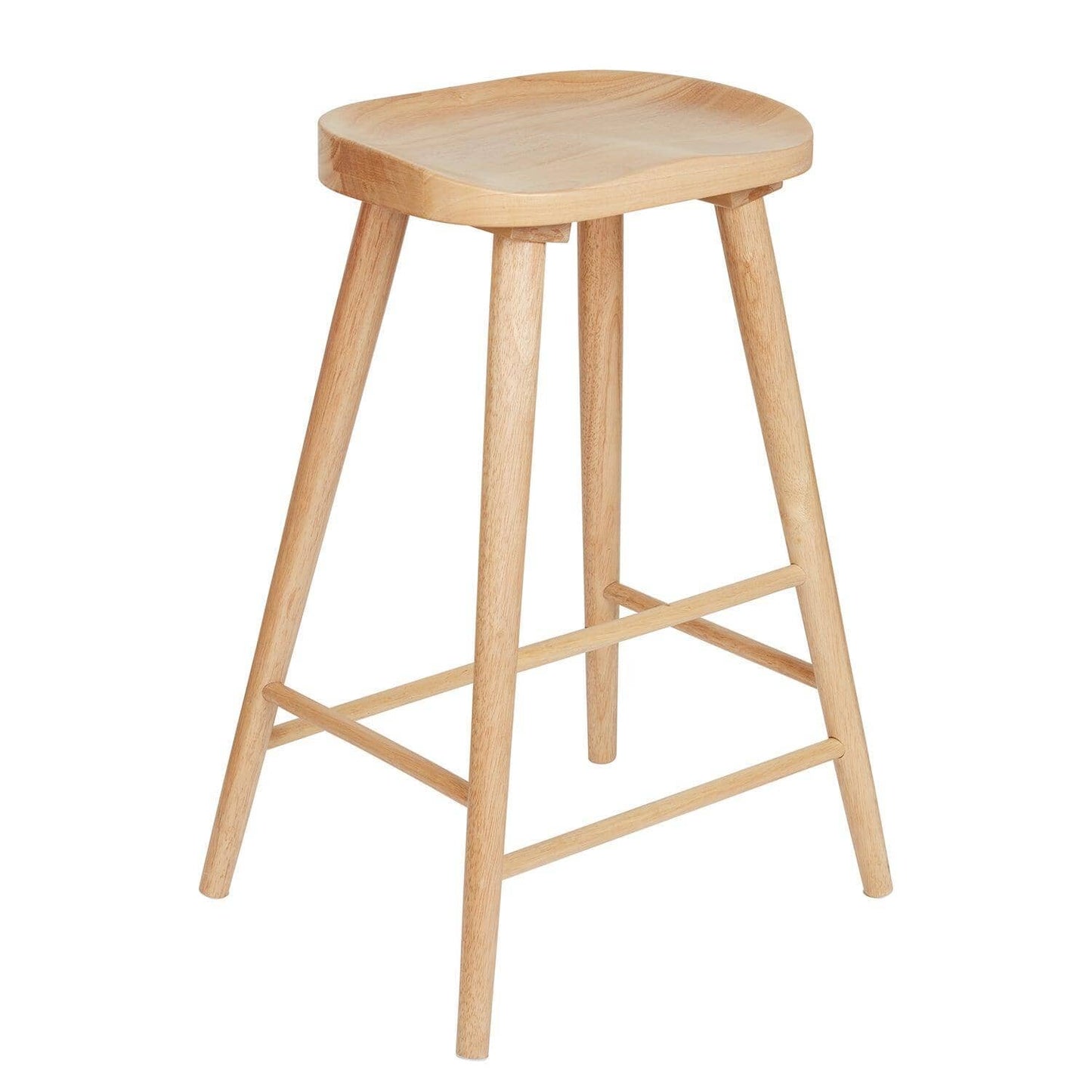 Silvester bar stool - natural wood finish - Laura James