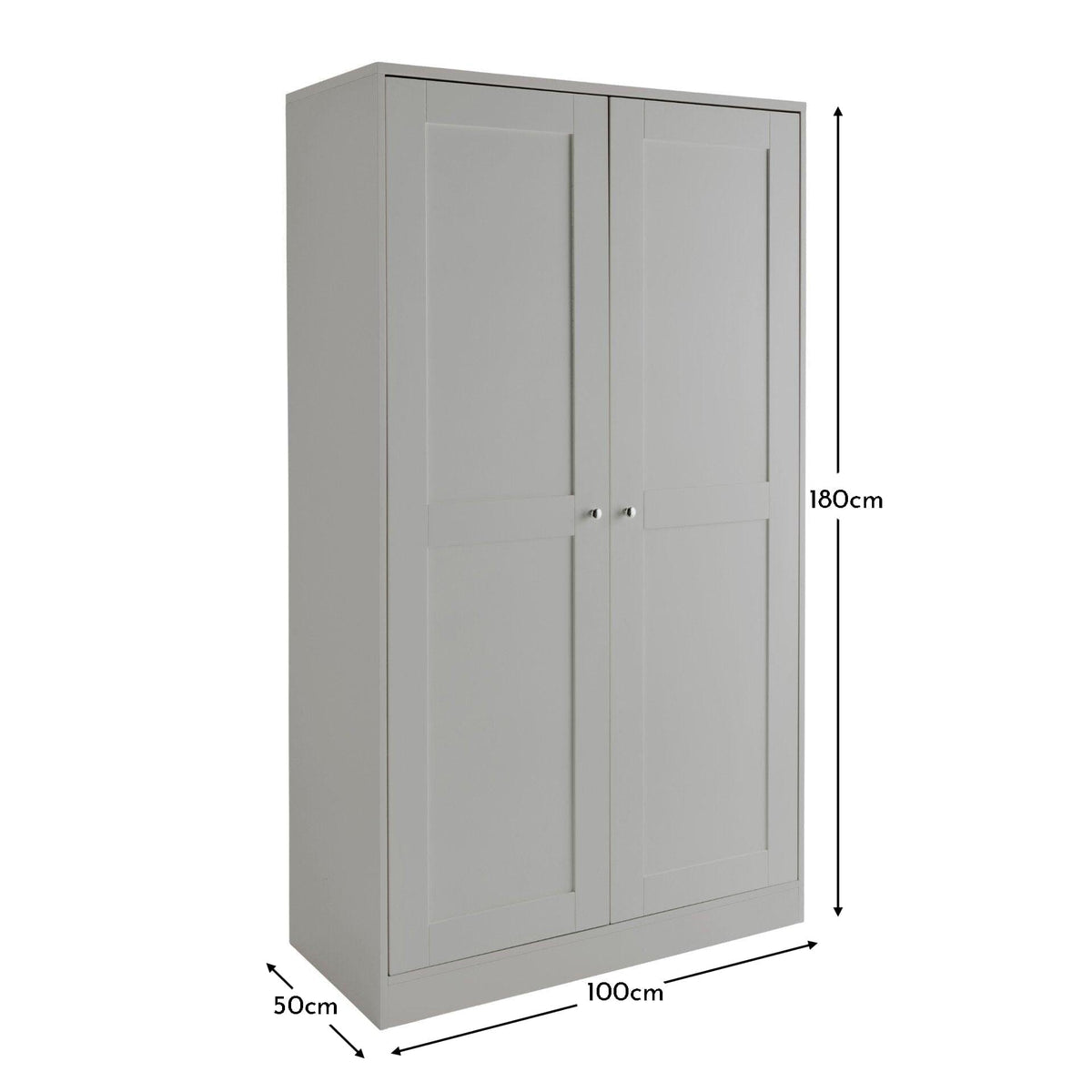 Stevie Double Wardrobe - Grey