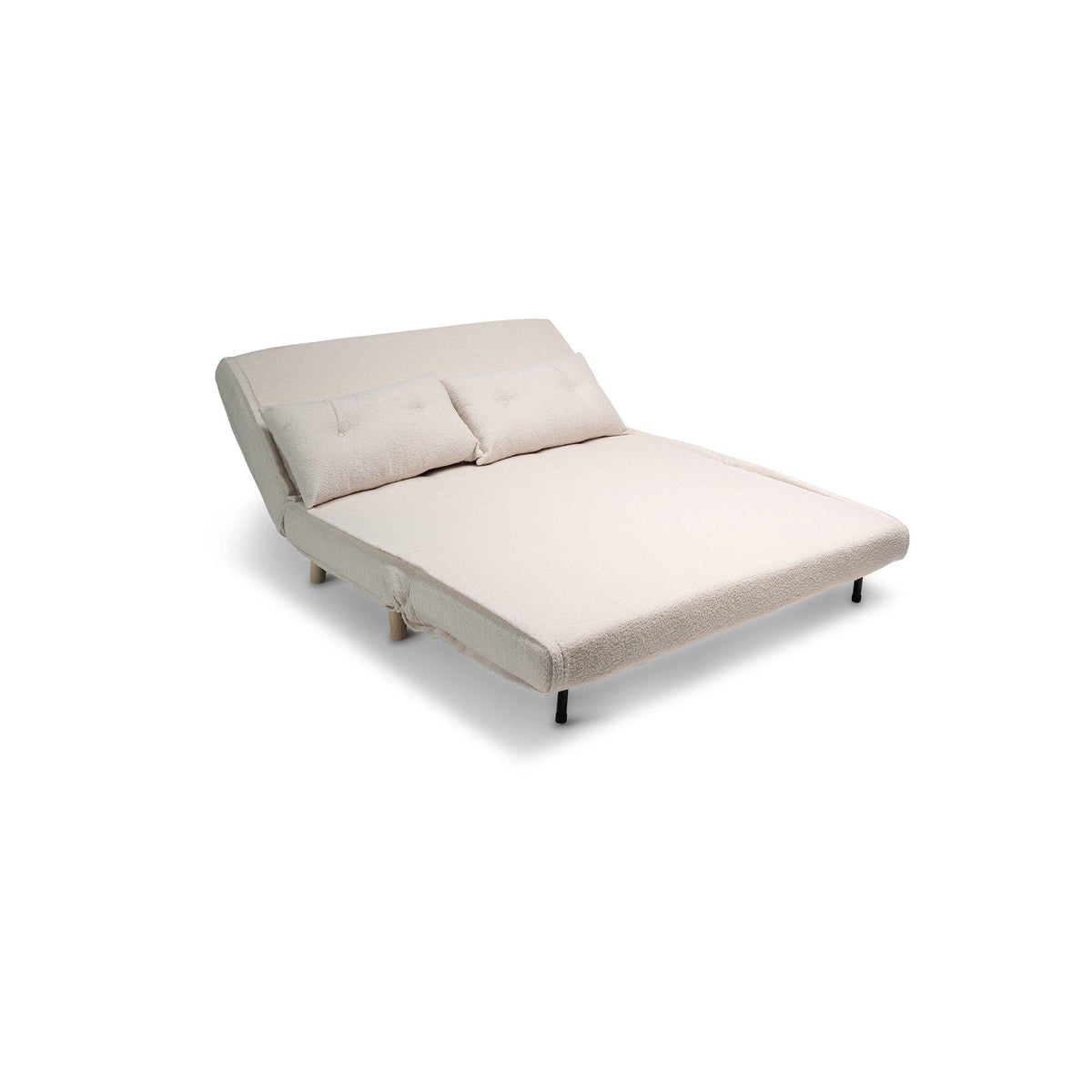 Una Double Teddy Sprung Sofa Bed - Warm White - Laura James
