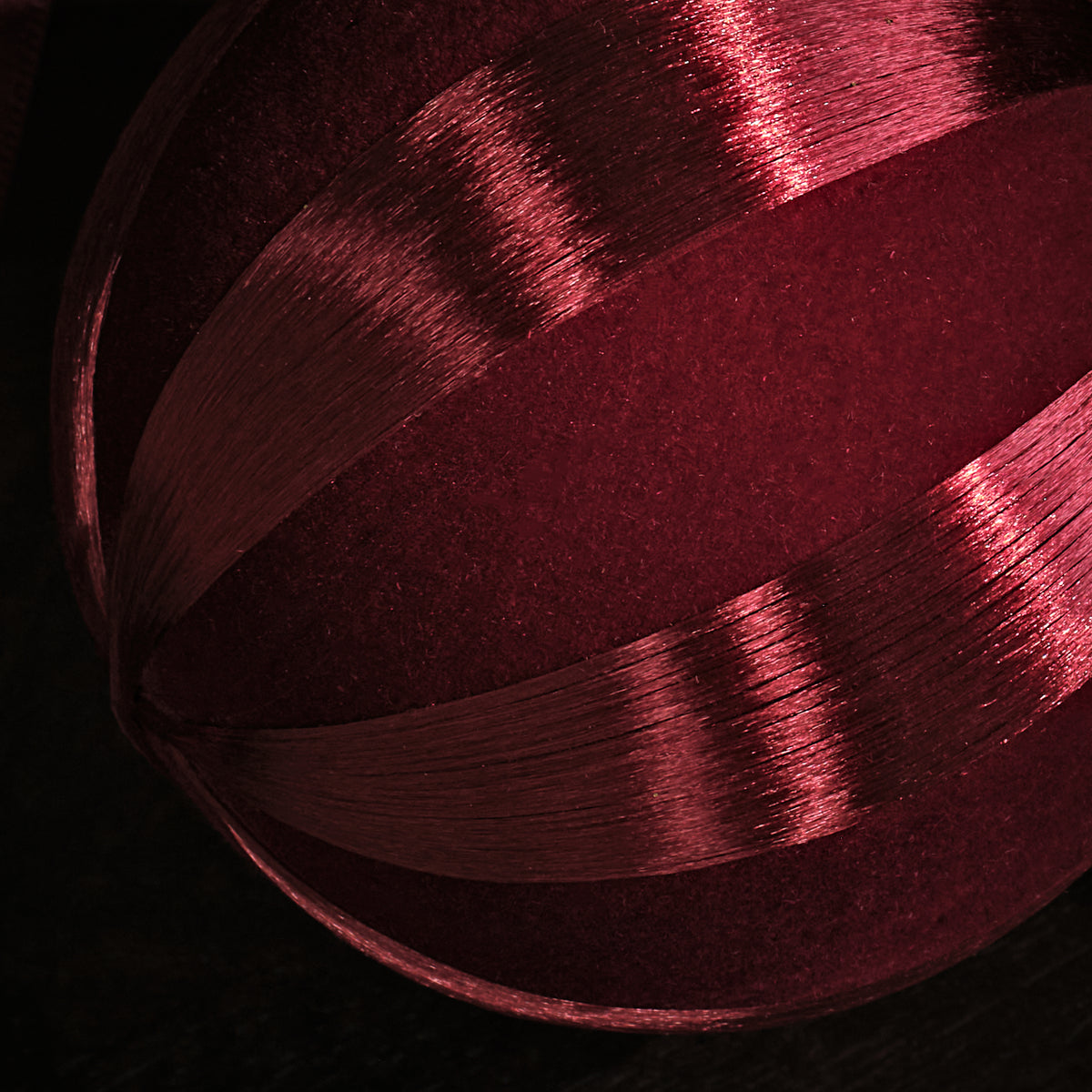 Valen 8cm Shatterproof Bauble - Burgundy Red Stripe