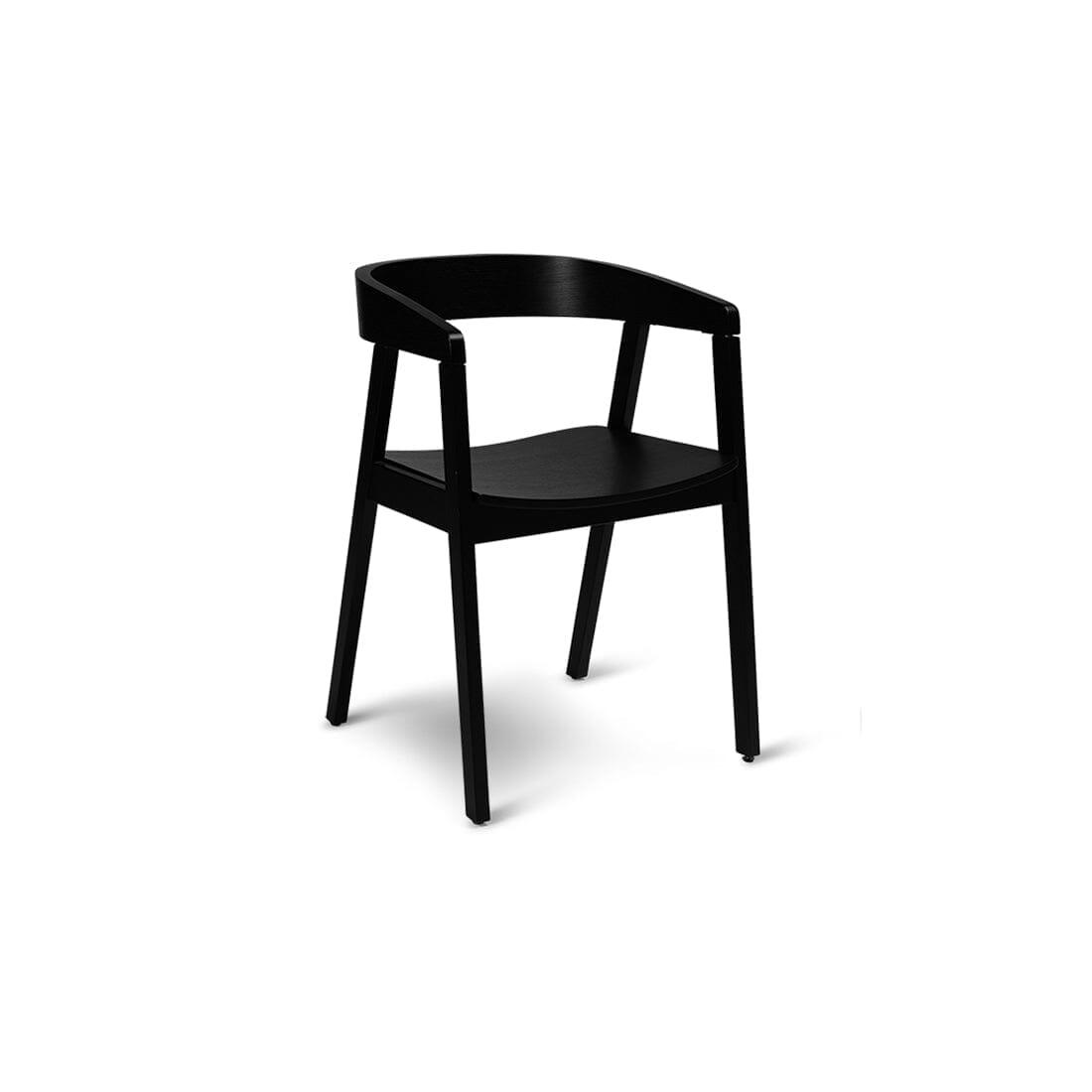 Willow 4 seater Wooden Round Dining Table Set with Black Armchairs - Laura James