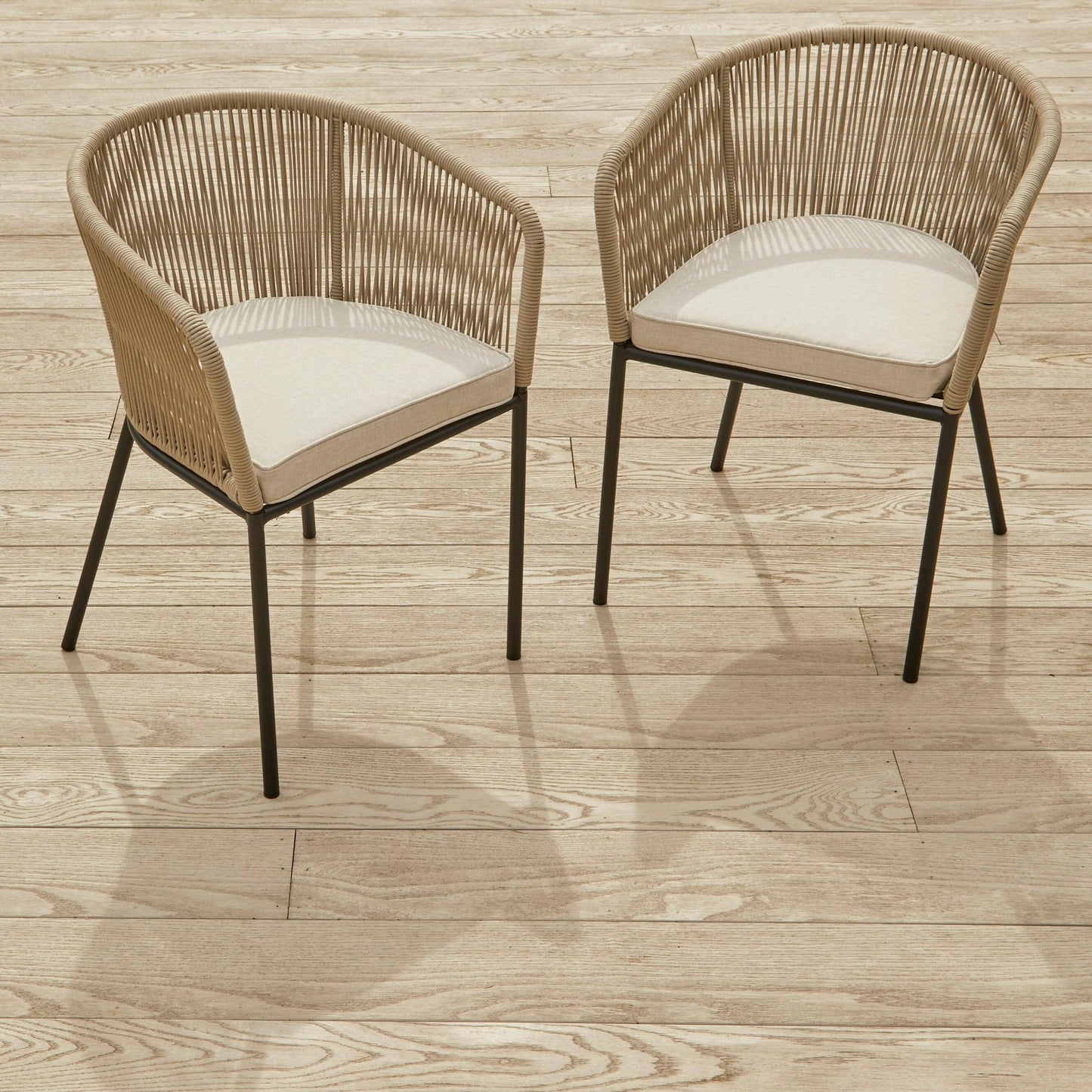 Willow 4 Seater Natural Wood Round Garden Dining Set - Hali Natural Chairs - Laura James