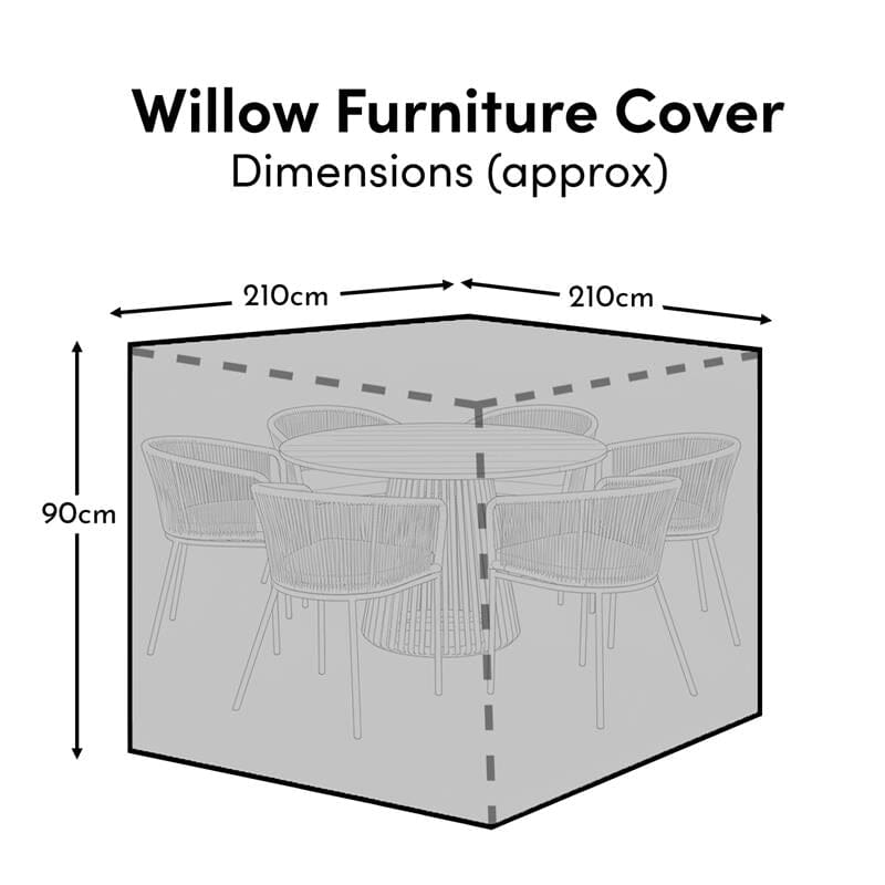 Willow Round Table 6 Seater Raincover 210x210x90cm