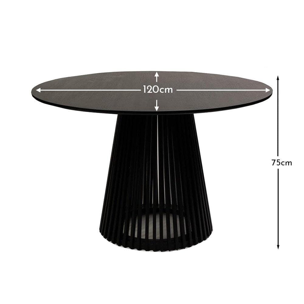 Willow Black Round Dining Table