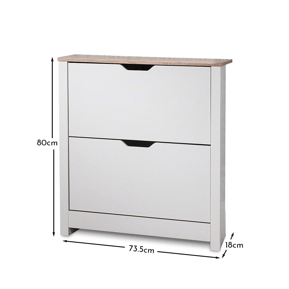 Windsor Shoe Cabinet - 2 Door - White