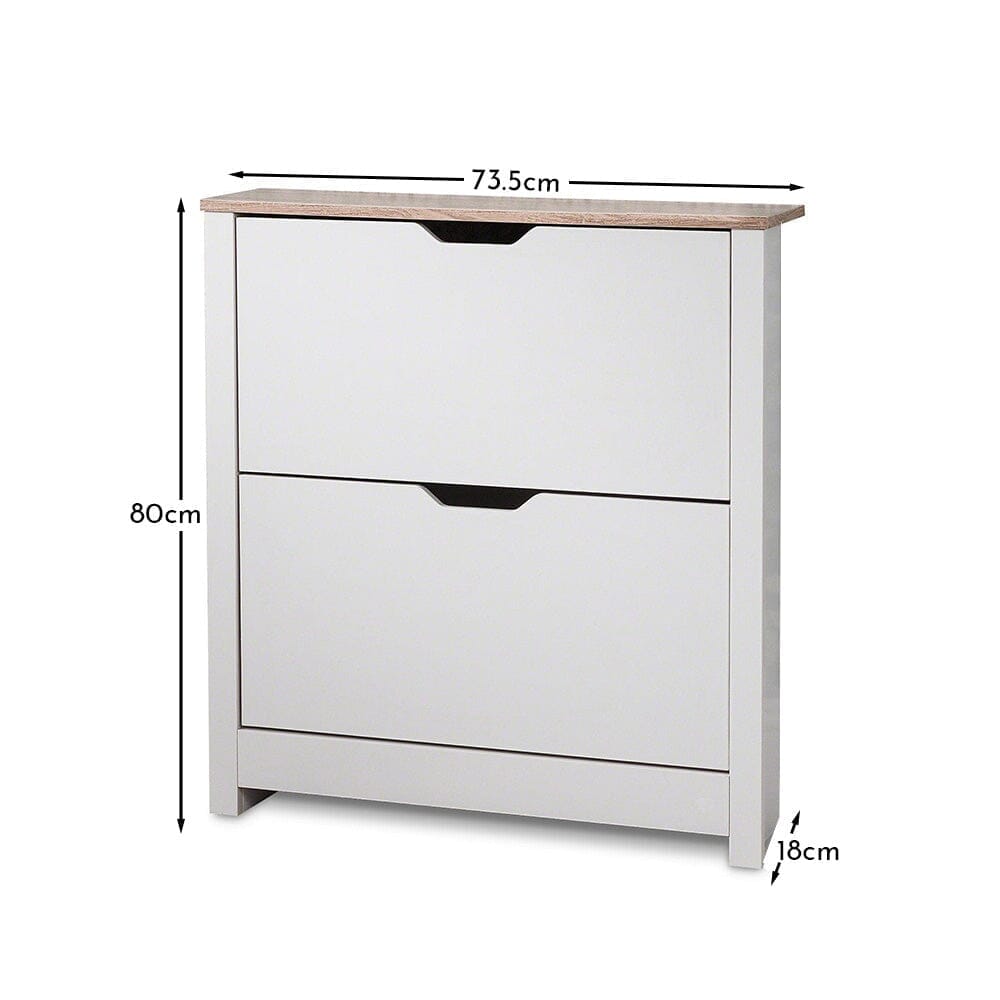 Windsor Shoe Cabinet - 2 Door - Grey