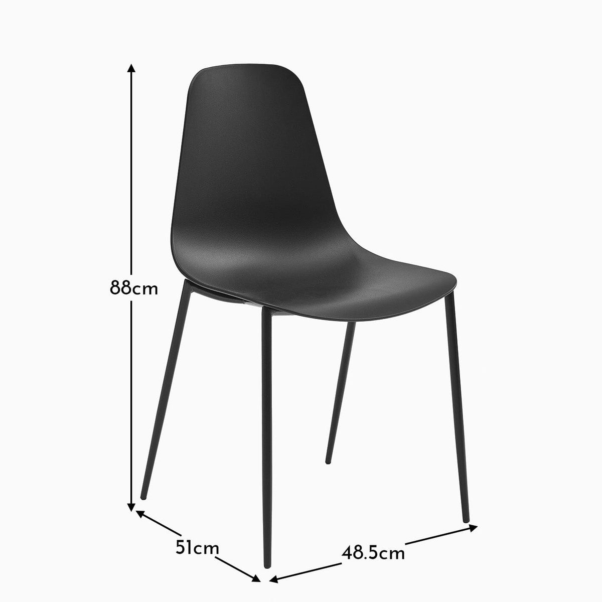 Wren Black Dining Chairs - Set of 4 - Laura James