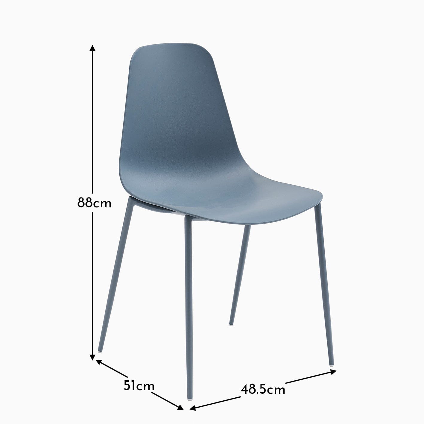 Wren Dining Chairs - Set of 2 - Blue - Laura James